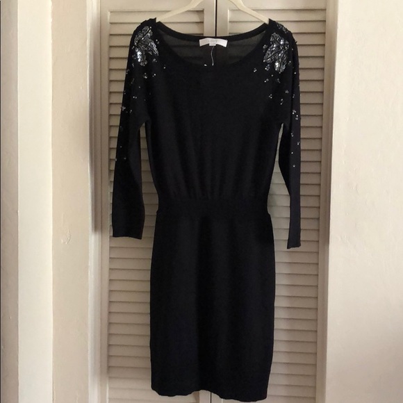 LOFT Dresses & Skirts - NWT Loft black sweater wool dress XS